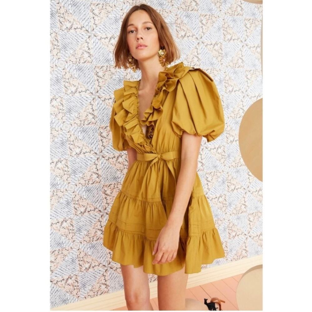 Ulla Johnson Maude Ruffled Cotton Poplin Wrap Dress
